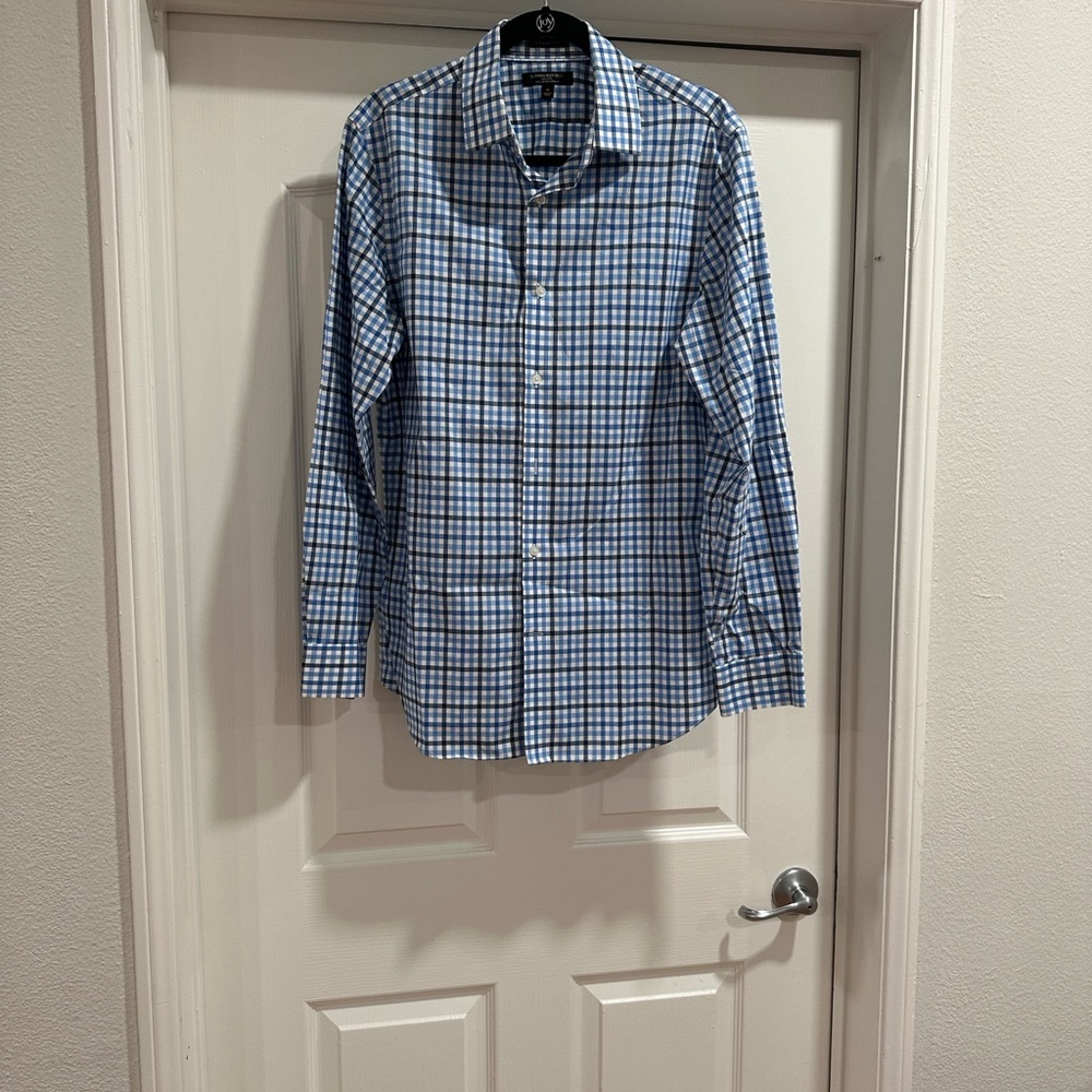 Banana Republic Men's Blue Checkered Shirt